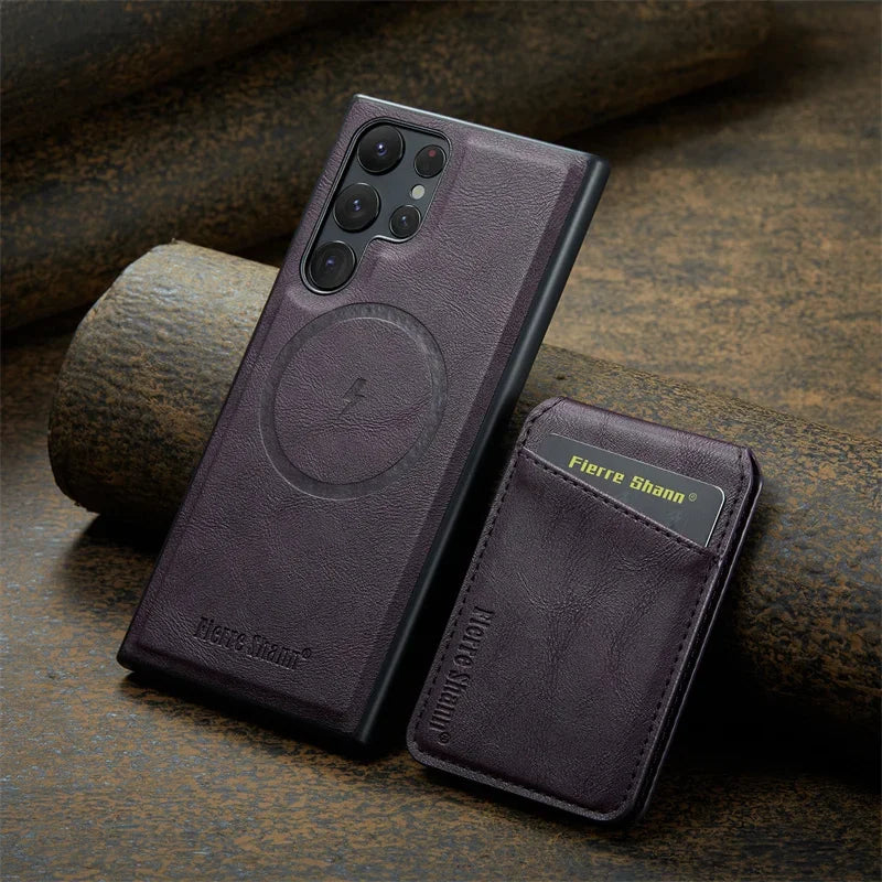 2-in-1 MagSafe Magnetic Leather Flip Case β Samsung