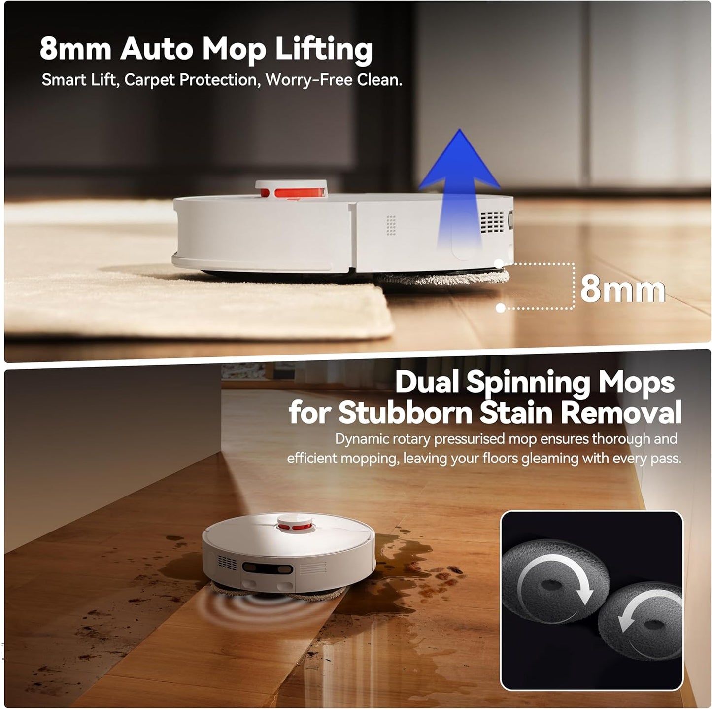 JONR Robot Vacuum P20 Pro International Edition Mopping Vacuuming Drying Wipes Automatic Cleaning Dust Collecting Drainage Water