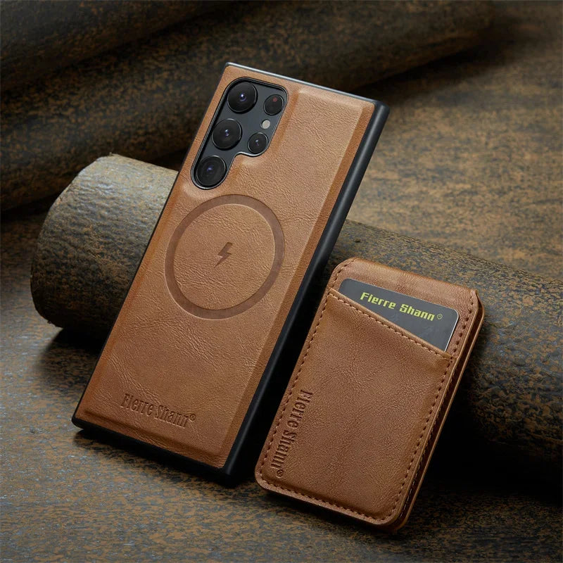 2-in-1 MagSafe Magnetic Leather Flip Case β Samsung