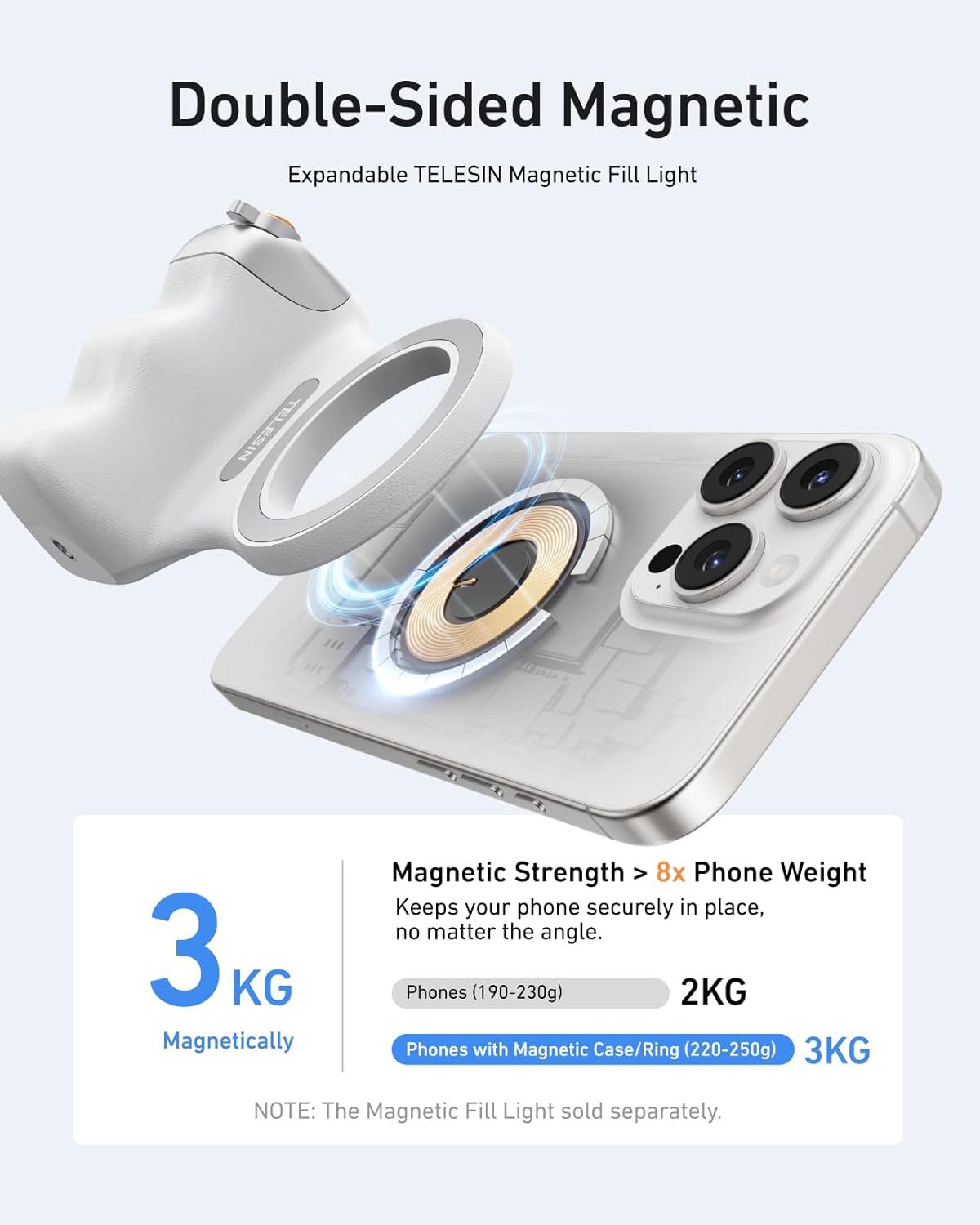 TELESIN Phone Camera Shoot Hand Grip Magnetic Smart Phone Holder Shooting Aid Remote Control Handle For Iphone Android Phone