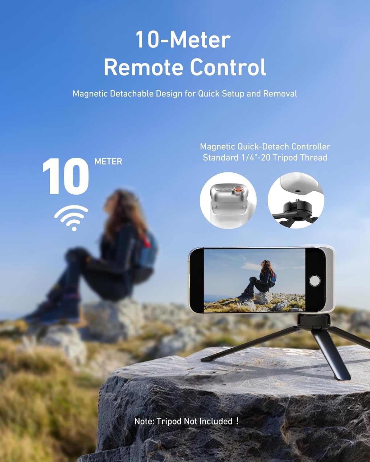 TELESIN Phone Camera Shoot Hand Grip Magnetic Smart Phone Holder Shooting Aid Remote Control Handle For Iphone Android Phone