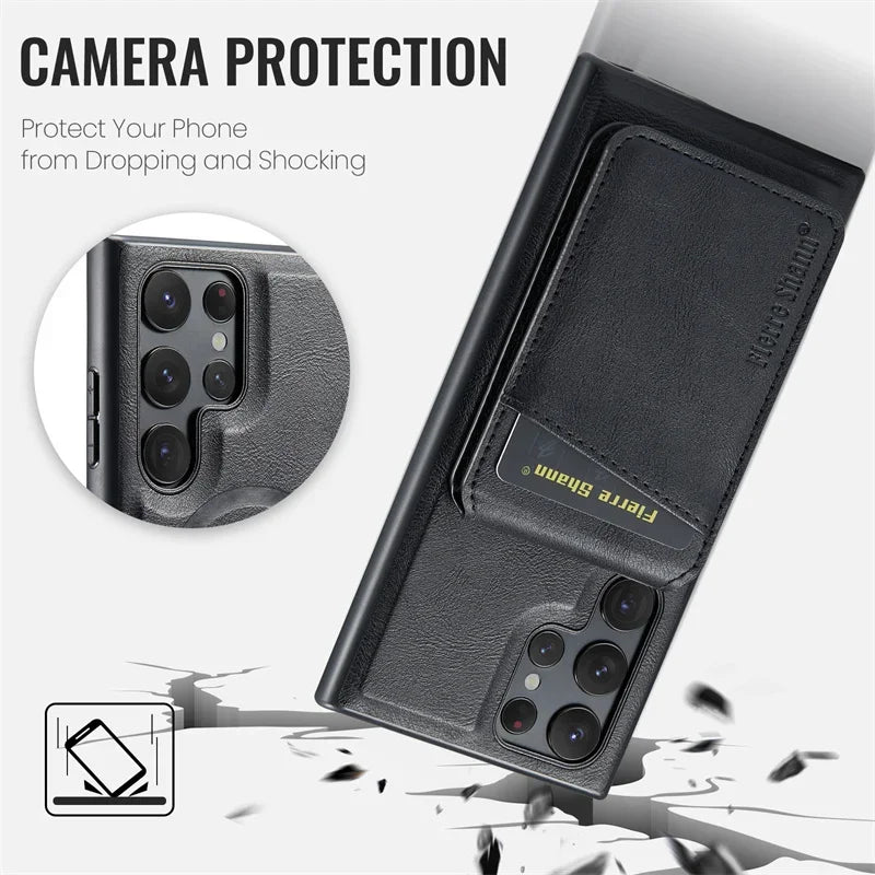 2-in-1 MagSafe Magnetic Leather Flip Case β Samsung