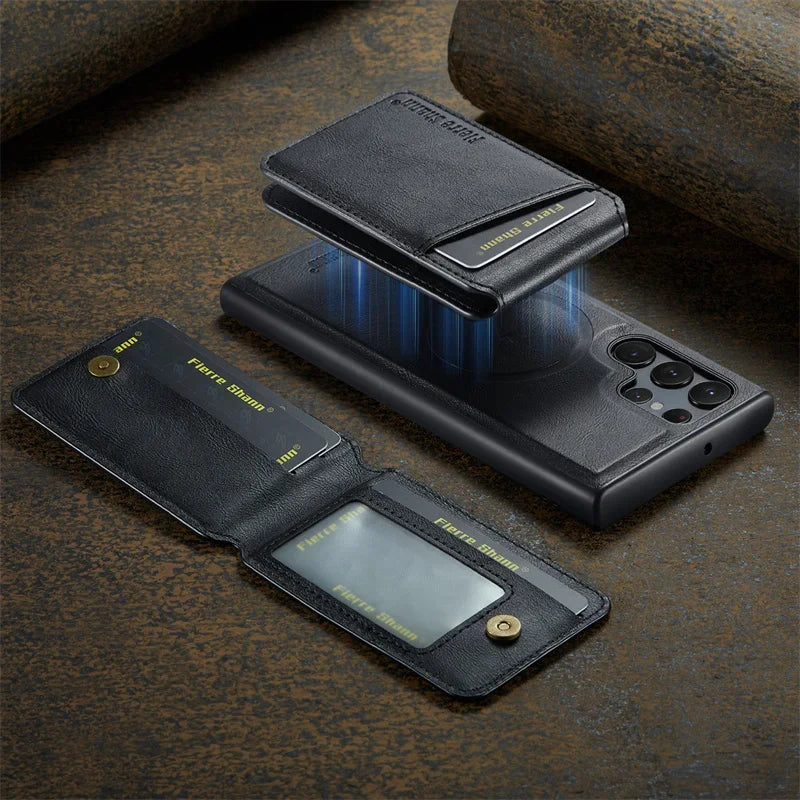 2-in-1 MagSafe Magnetic Leather Flip Case β Samsung