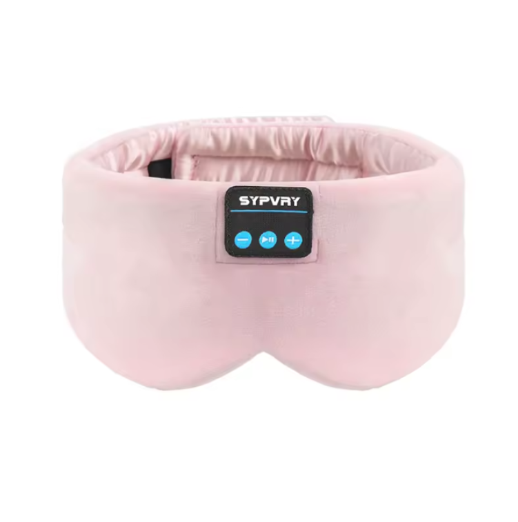 Soft Sleep Mask Bluetooth Wireless Headphones, Sleeping Headphones Adjustable Music Eye Mask Silk for Sleeping Meditation