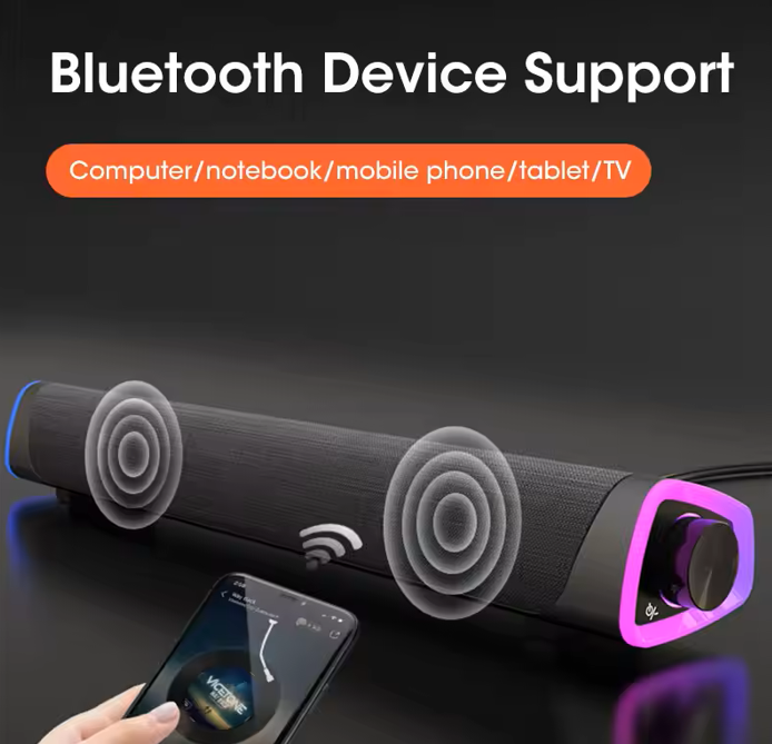 4D Computer Speaker Bar Stereo Sound Subwoofer Bluetooth Speaker For Macbook Laptop Notebook PC Music Player Wired Loudspeaker