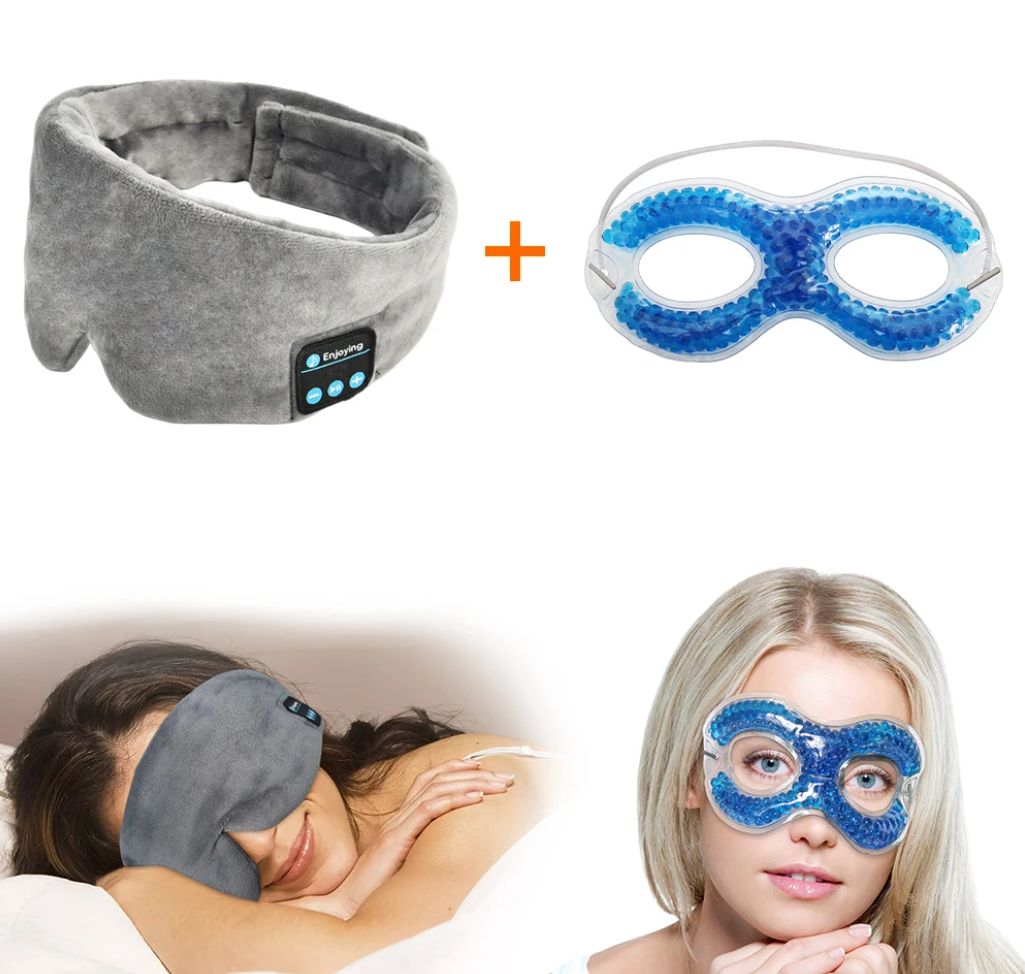 Earphones Bluetooth Wireless Soft Cotton Sleeping Mask With Ice Eye Gel Mask Summer Beauty Sleeping Eye Mask