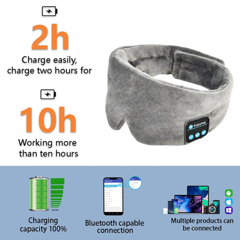 Earphones Bluetooth Wireless Soft Cotton Sleeping Mask With Ice Eye Gel Mask Summer Beauty Sleeping Eye Mask