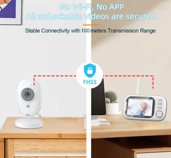 Cdycam New 3.5 inch Wireless Video Baby Monitor Night Vision Temperature Monitoring 2 Way Audio Talk Baby Nanny Security Camera