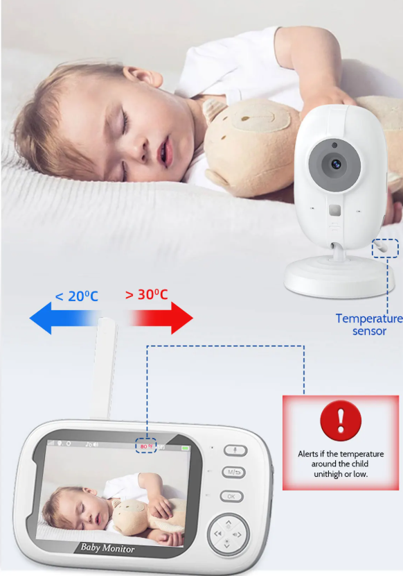 Cdycam New 3.5 inch Wireless Video Baby Monitor Night Vision Temperature Monitoring 2 Way Audio Talk Baby Nanny Security Camera
