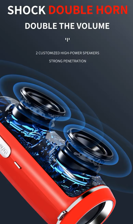 200W Portable Bluetooth Speaker IPX7 Waterproof Outdoor HIFI Pillar Speaker Subwoofer Stereo Speaker FM Radio TF Boom Box