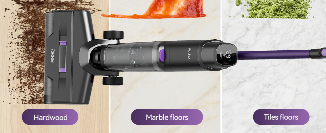 Redkey W15 Wireless Wet and Dry Vacuum Cleaner 3 in 1 Cordless Vacuum Mop with Self-Washing Edge Cleaning 35min Runtime