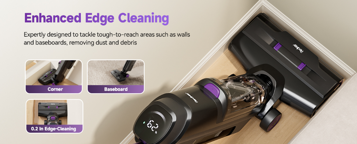 Redkey W15 Wireless Wet and Dry Vacuum Cleaner 3 in 1 Cordless Vacuum Mop with Self-Washing Edge Cleaning 35min Runtime