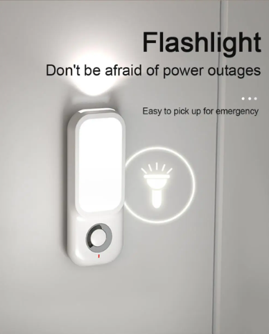 LED Induction Night Light Intelligent Wireless Charging Plug-In Aisle Corridor Bedroom Human Body Sensor Light with Flashlight