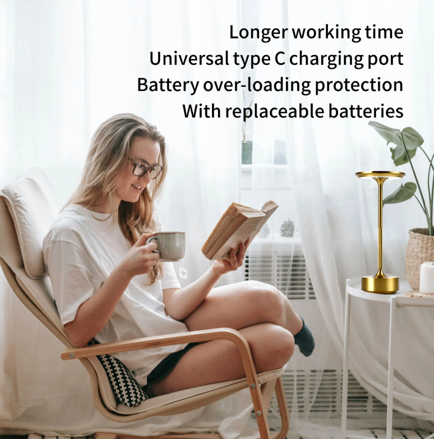 Simple Charging Table lamp Restaurant Bar Desk Lamp Dimming Atmosphere Waterproof IP40 USB Charging Touch Switch Decoration Lamp