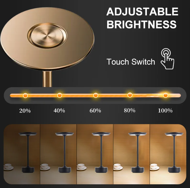 Simple Charging Table lamp Restaurant Bar Desk Lamp Dimming Atmosphere Waterproof IP40 USB Charging Touch Switch Decoration Lamp