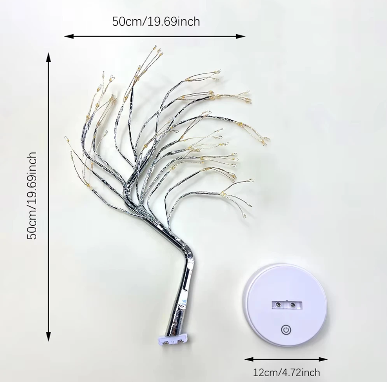 Table Tree Night Light USB/Battery Powered Touch Switch Artificial Bonsai Cherry Blossom Desktop Tree LED Lamp Light Decoration