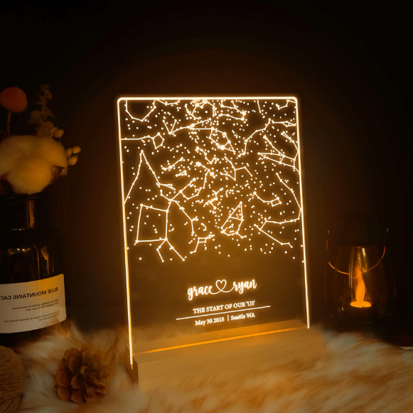 Personalized Constellation Chart Lamp Customized Bedroom NightLight