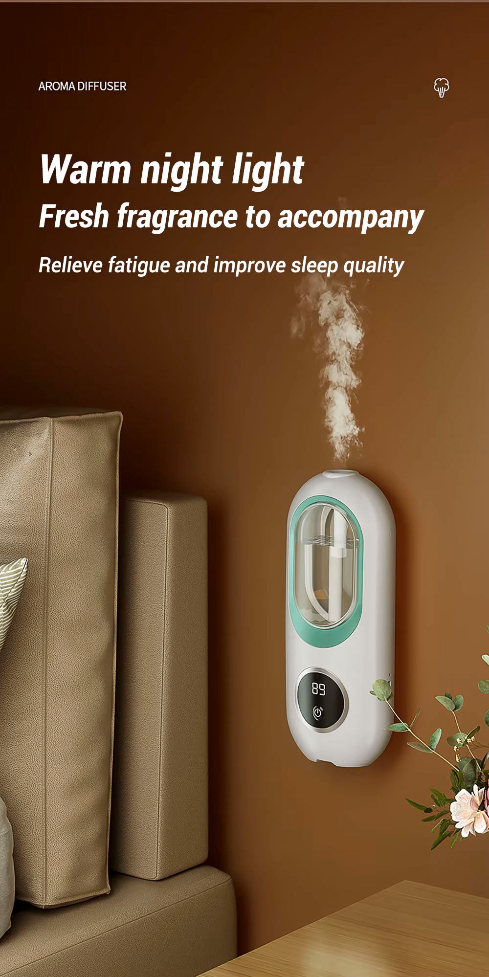 Diffuseur d'arômes USB intelligent avec affichage mural