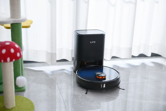 ILIFE T10s LDS Vacuum Cleaner Robot,Auto Empty Station for 60 Days,2.5L Large Dust Bag,App Remote Control,3000Pa Suction