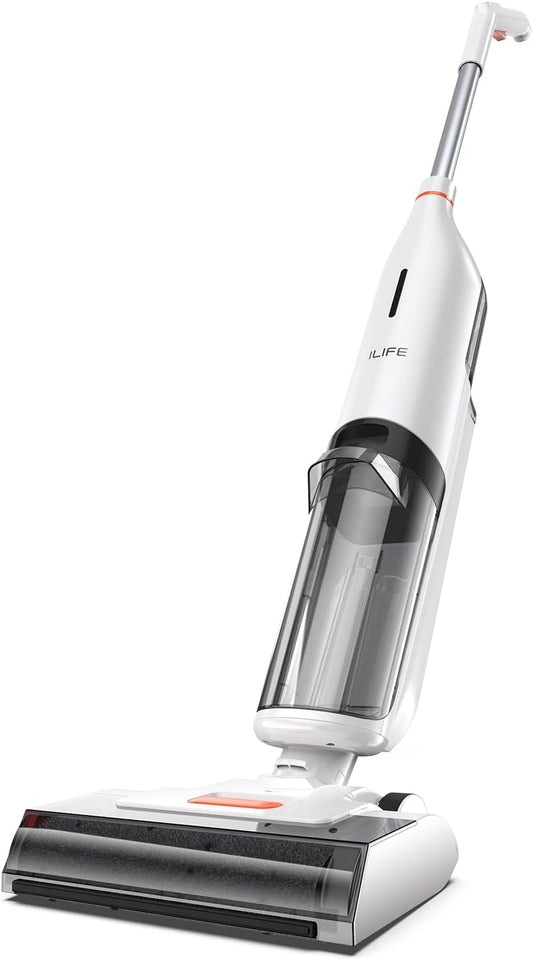 ILIFE W90 Cordless Wireless Wet Dry Smart Mop Washing , 5500Pa Suction, 1 Min Self Cleaning, Large Dual Water Tank