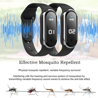 Xiaomi Wearable Mosquito Repellent Unisex Wristband Physical & Ultrasonic Non-Chemical For Home & Outdoor Includes 2 Batteries