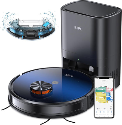 ILIFE T10s LDS Vacuum Cleaner Robot,Auto Empty Station for 60 Days,2.5L Large Dust Bag,App Remote Control,3000Pa Suction
