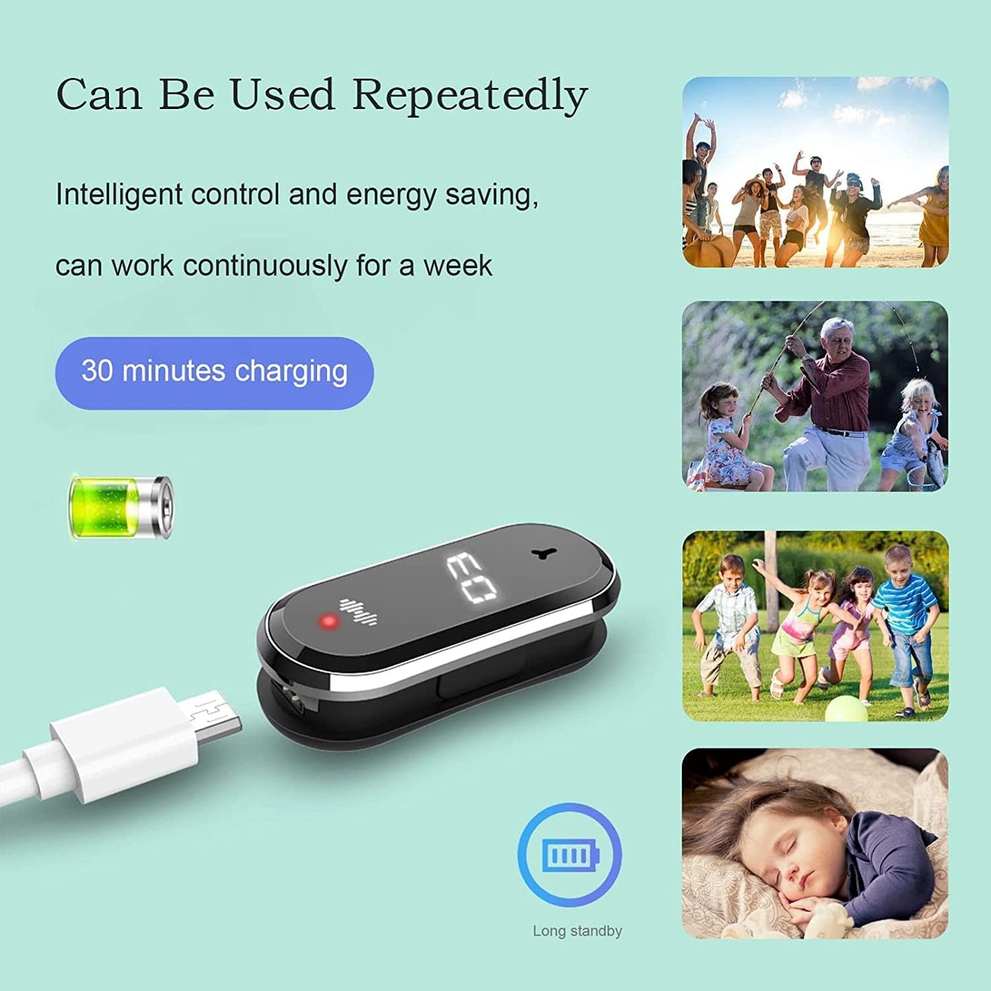 Xiaomi Wearable Mosquito Repellent Unisex Wristband Physical & Ultrasonic Non-Chemical For Home & Outdoor Includes 2 Batteries