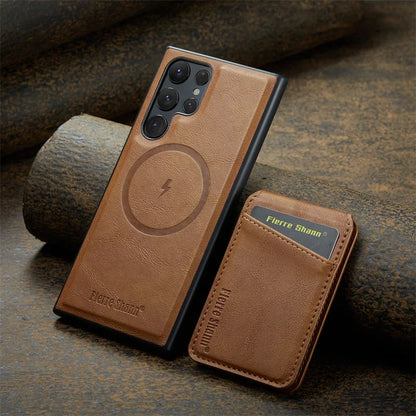 2-in-1 MagSafe Magnetic Leather Flip Case – Samsung