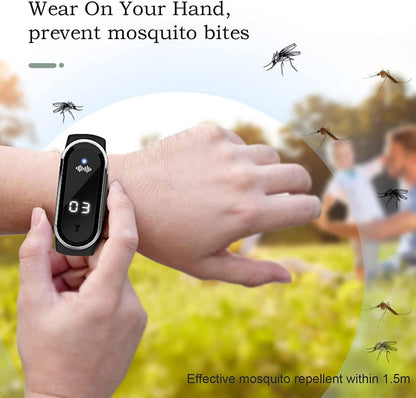Xiaomi Wearable Mosquito Repellent Unisex Wristband Physical & Ultrasonic Non-Chemical For Home & Outdoor Includes 2 Batteries