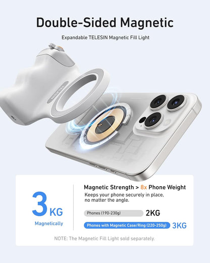 TELESIN Phone Camera Shoot Hand Grip Magnetic Smart Phone Holder Shooting Aid Remote Control Handle For Iphone Android Phone