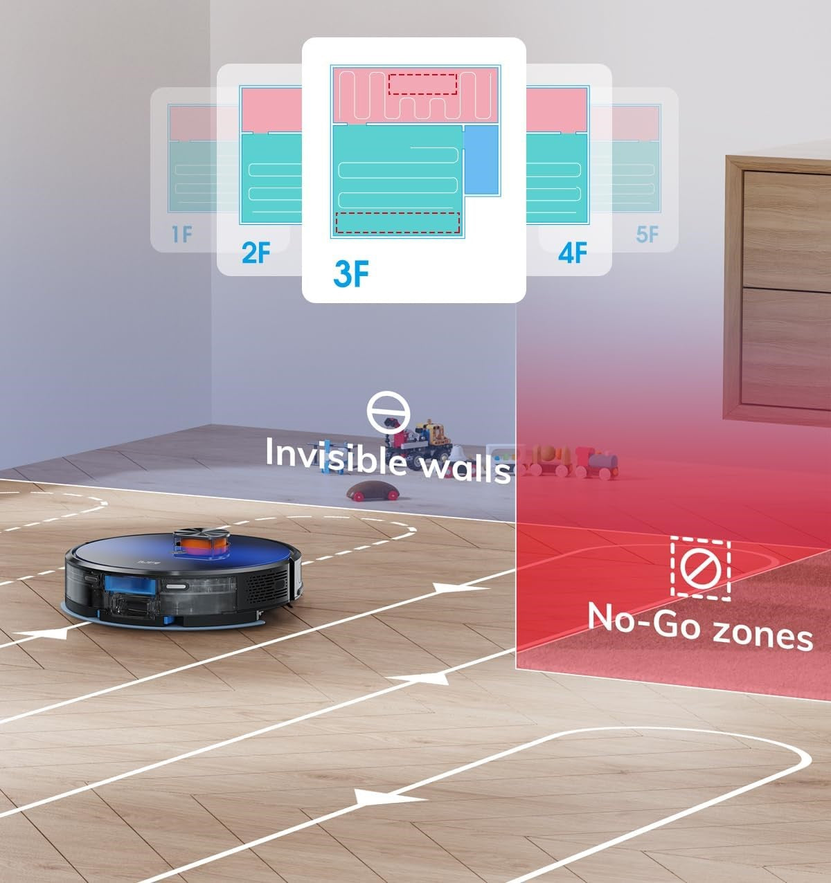 ILIFE T10s LDS Vacuum Cleaner Robot,Auto Empty Station for 60 Days,2.5L Large Dust Bag,App Remote Control,3000Pa Suction