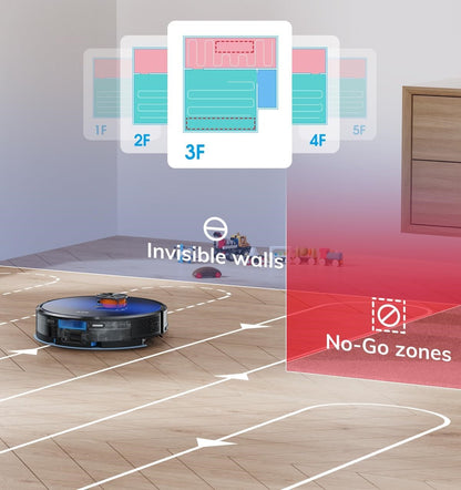 ILIFE T10s LDS Vacuum Cleaner Robot,Auto Empty Station for 60 Days,2.5L Large Dust Bag,App Remote Control,3000Pa Suction