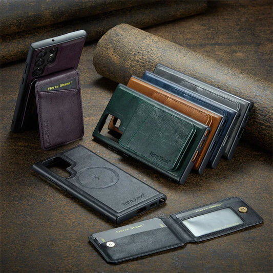 2-in-1 MagSafe Magnetic Leather Flip Case – Samsung