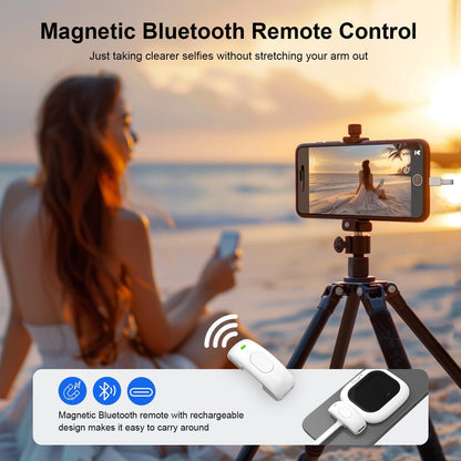 Vlogmate Mini Vlog Selfie Monitor Screen for iPhone, Wired Back Camera Monitor with Magnetic AMOLED Screen, Bluetooth Remote, Dual Cable Include for iPhone