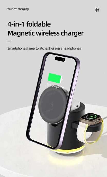 Charger with Night lamp 3in1 Magsafe Wireless Chargers Station for iPhone & Samsung ,SmartWatch