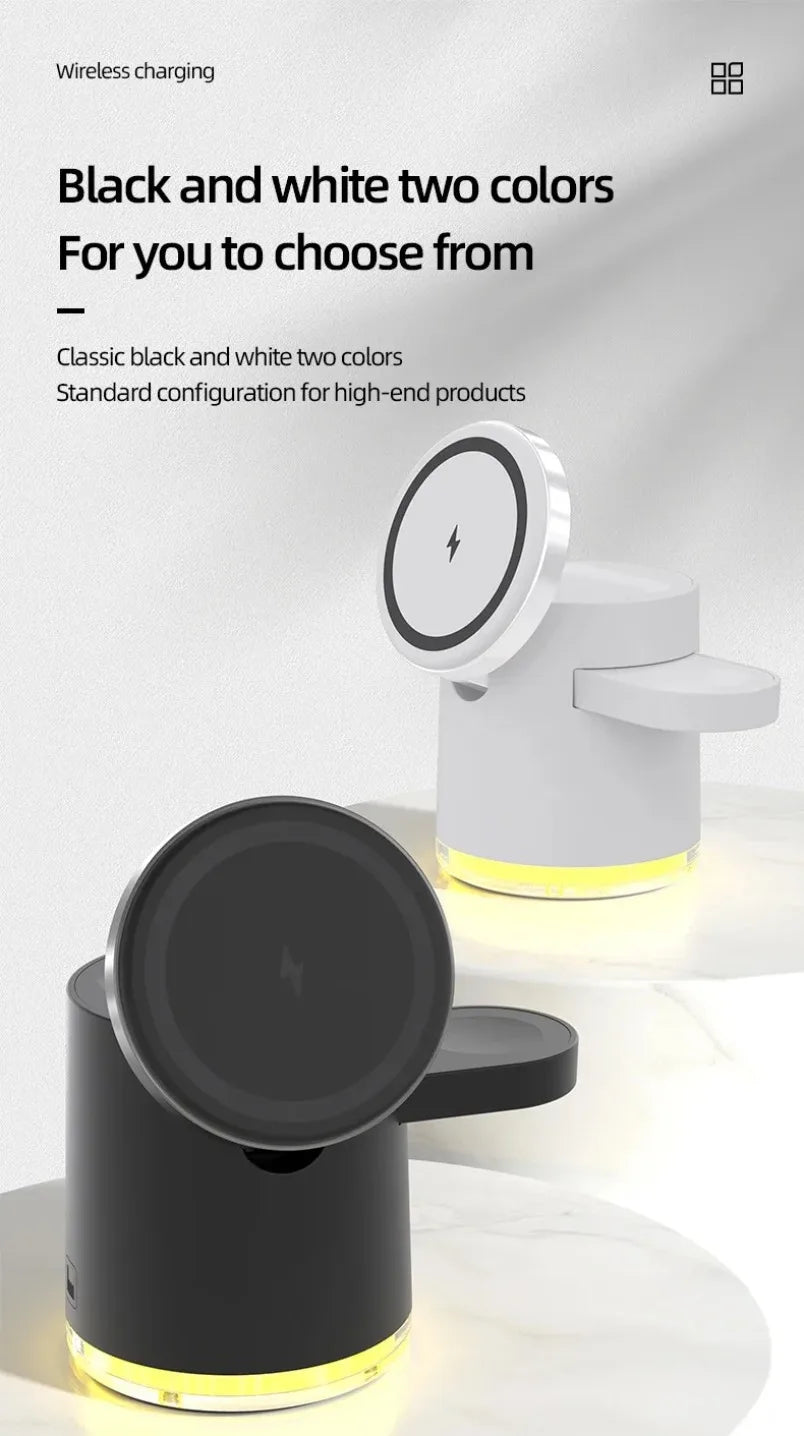 Charger with Night lamp 3in1 Magsafe Wireless Chargers Station for iPhone & Samsung ,SmartWatch