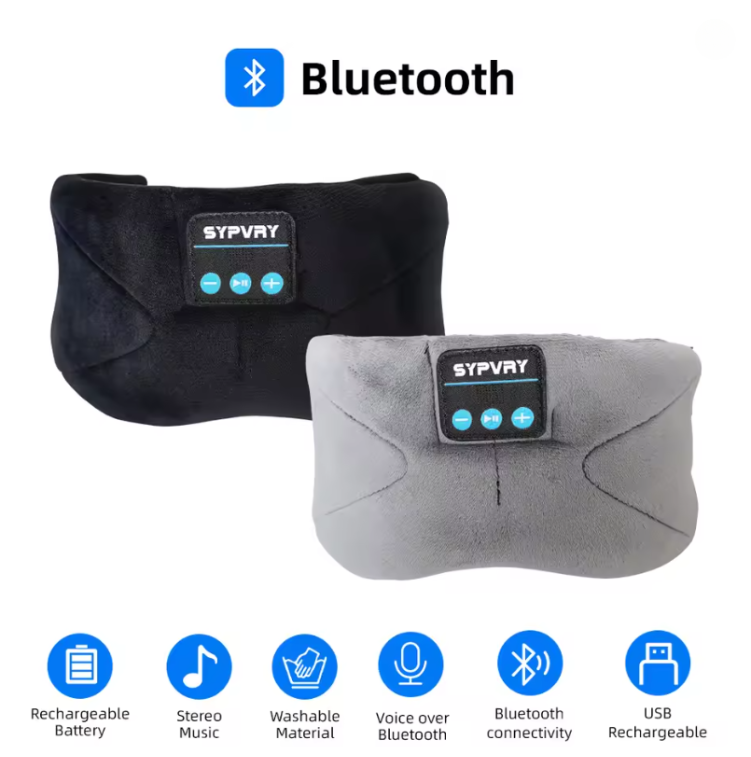 Bluetooth Sleeping Mask Blindfold Wireless Headphones for Sleeping, Breathable Headband Headphones Music Eye Mask