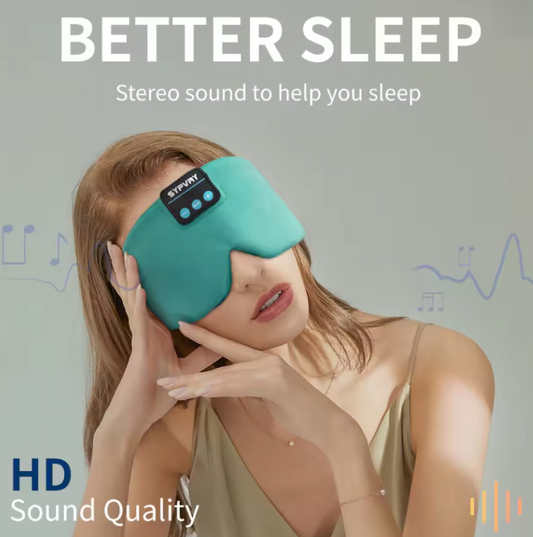 Soft Sleep Mask Bluetooth Wireless Headphones, Sleeping Headphones Adjustable Music Eye Mask Silk for Sleeping Meditation