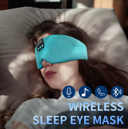 Soft Sleep Mask Bluetooth Wireless Headphones, Sleeping Headphones Adjustable Music Eye Mask Silk for Sleeping Meditation