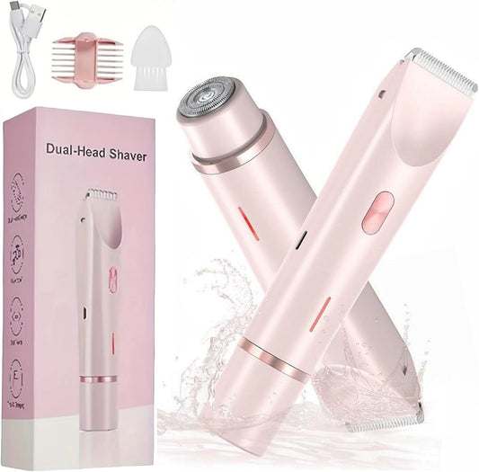 Celosmo 2-in-1 Electric Shaver for Women – Pink (Waterproof, USB Rechargeable, Painless Hair Removal)