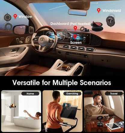 Magnetic Car Phone Mount – Ultra Strong Suction, Pocket-Size, Foldable & MagSafe Compatible