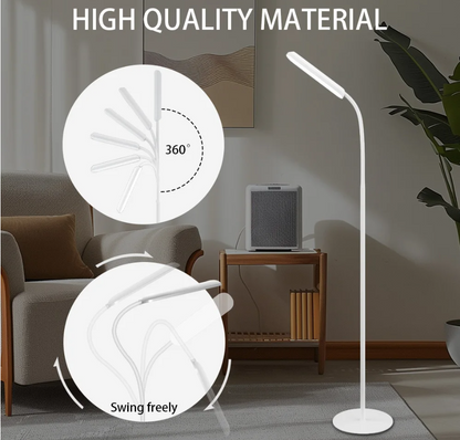 LED Floor Lamp For Living Room Adjustable Gooseneck Stand Light Remote Dimmable Indoor Bedroom Standing Reading Work Light