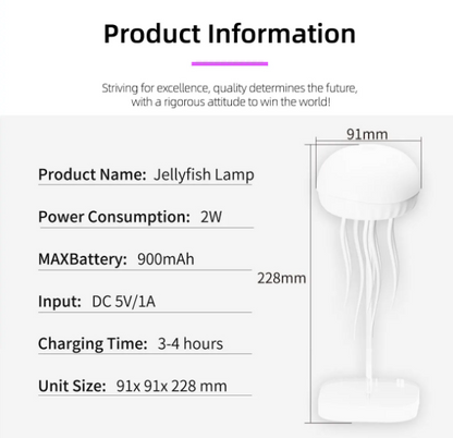 New 2025 Jellyfish Cartoon Nihgt Light RGB Voice Control Jellyfish Bedside Lamp Type-C LED Night Lamp Upgraded 900mAh Battery