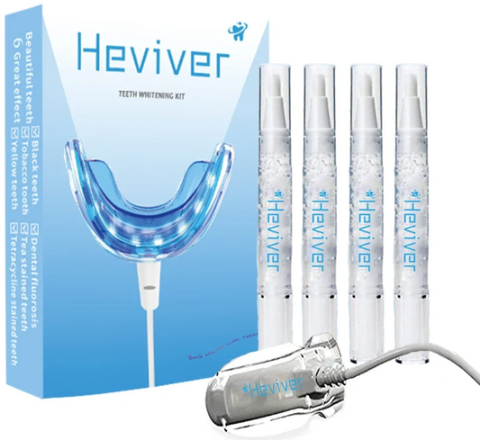 Heviver Teeth Whitening Kit New Smart 16 LED Teeth Beauty Instrument Dental Bright White 4 Gel Set Teeth Bleaching Oral Care