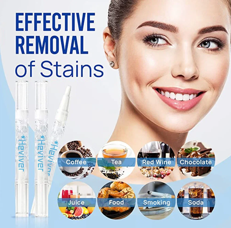Heviver Teeth Whitening Kit New Smart 16 LED Teeth Beauty Instrument Dental Bright White 4 Gel Set Teeth Bleaching Oral Care