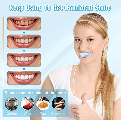 Heviver Teeth Whitening Kit New Smart 16 LED Teeth Beauty Instrument Dental Bright White 4 Gel Set Teeth Bleaching Oral Care