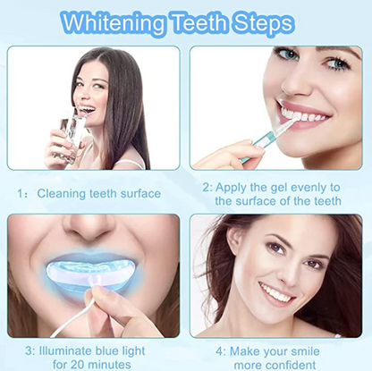 Heviver Teeth Whitening Kit New Smart 16 LED Teeth Beauty Instrument Dental Bright White 4 Gel Set Teeth Bleaching Oral Care