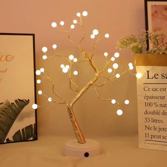 Table Tree Night Light USB/Battery Powered Touch Switch Artificial Bonsai Cherry Blossom Desktop Tree LED Lamp Light Decoration