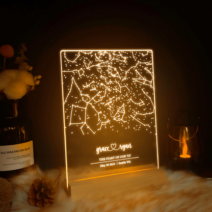 Personalized Constellation Chart Lamp Customized Bedroom NightLight