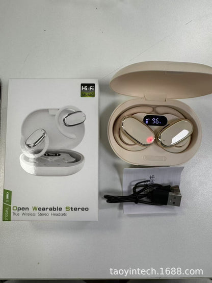 Bluetooth-Headset mit Knochenleitungs-Ohrring passt nicht ins Ohr. Drahtloses Sport-Clip-On-Ohrhörer TWS Smart X96